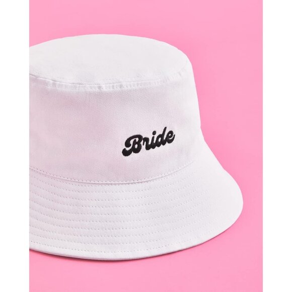 🆕Women White Cotton Bucket Hat Bridal Shower Engagement Party Accessory - Picture 9 of 9